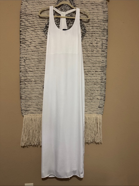 BCBGMaxAzria Dresses & Skirts - BCBGMaxAzria White Racerback Maxi Dress with Back Keyhole